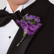 Purple Orchid and Daisy Boutonniere