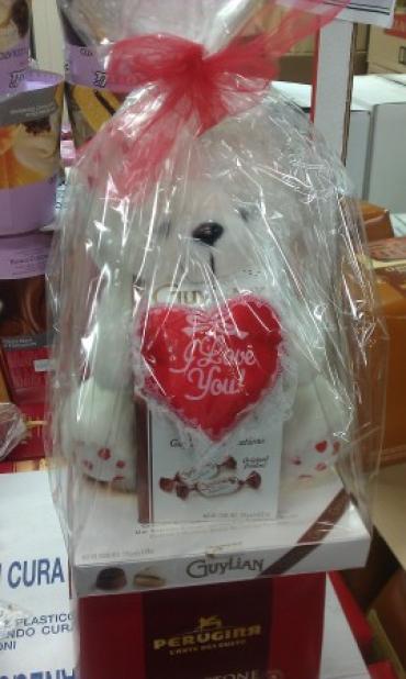 \"I Love You\" Bear with 2 Boxes of Premium Chocolates