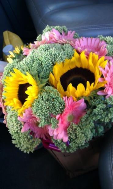 Sunflower and Gerbera Surprise