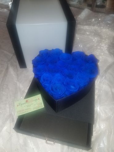 Forever Roses That Last A Year Heart Edition Electric Blue