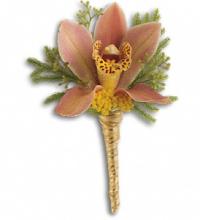 Sunset Orchid Boutonniere