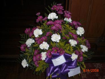 Sympathy Basket with White Carnations and Daisies