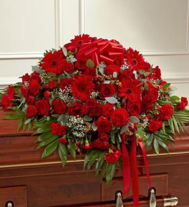 Red Mixed Half Casket Cover