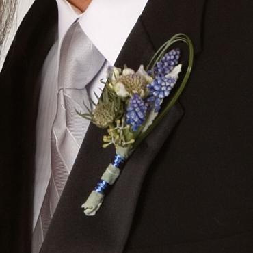 Blue Thistle Boutonniere