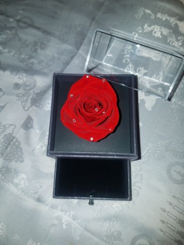 Real Forever Love Rose Individual Unit Red w Rhinestones