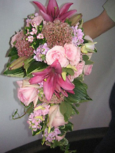 Cascading Pink Lily Plus Bridal Bouquet