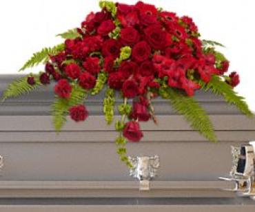 Red Rose Sanctuary Casket Spray