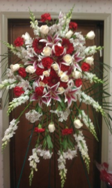 Blaze of Passion Standing Funeral Spray