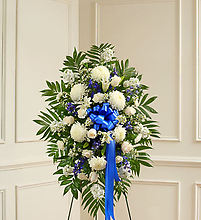 Blue and White Sympathy Standing Spray