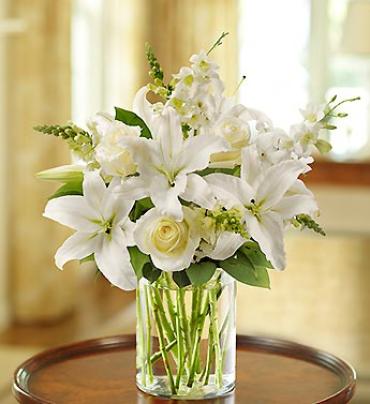 Classic All-White Arrangement