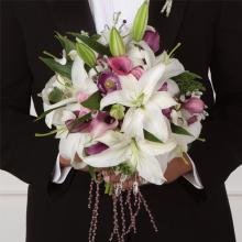 Same Sex Marriage Groom Bouquet White Lily Lavender Calla Lily