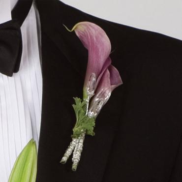 Double Lavender Calla Boutonniere