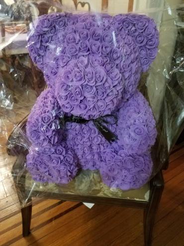 Forever Rose Bear Purple Giant Size Edgewater NJ Florist Same