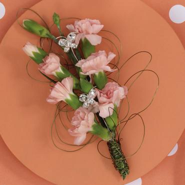 Peach Mini Carnation Boutonniere