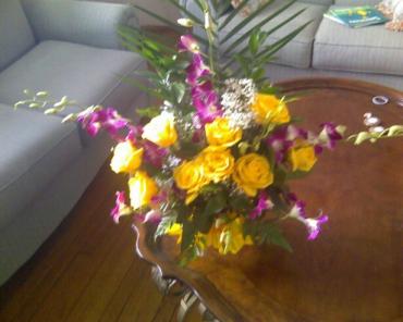 Breathtaking Yellow Roses and Orchids