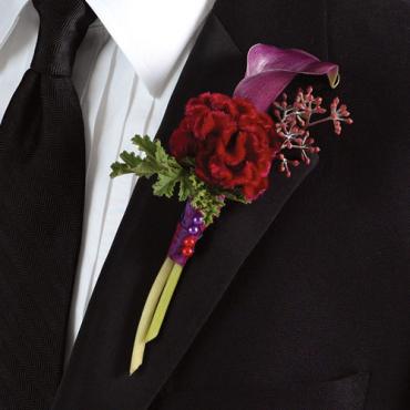 Purple Mini Calla Boutonniere