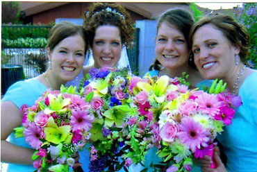 Pink and Green Bridesmaids