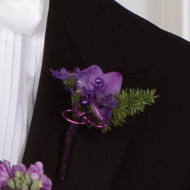Purple Phalenopsis Orchid Boutonniere