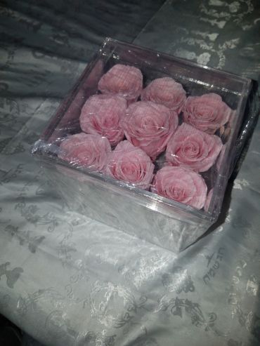 Forever Love Roses That Last A Year Acrilyc Square Box Pale Pink