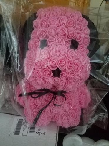 Forever Rose Bear Large Pink Pug