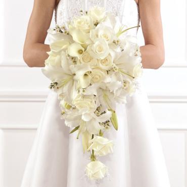 Classic White  Cascade Bridal Bouquet