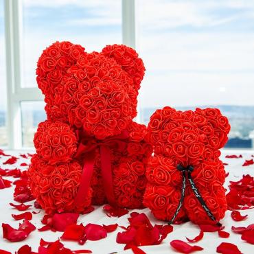 Forever Rose Bear Romantic Red Giant Size