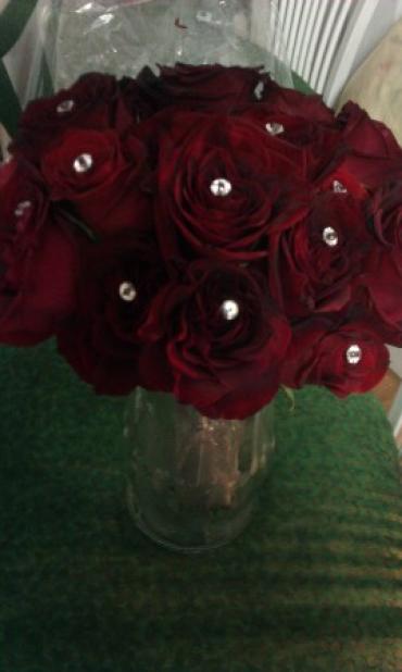 Bejeweled Luscious Black Magic Roses