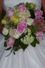Beautiful Pink and Green Round Bridal Bouquet
