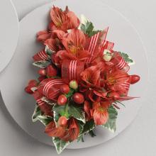 Red Alstroemeria and Red Berry Corsage