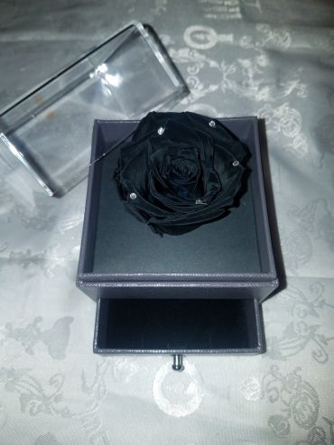 Forever Love Rose Individual Unit Dramatic Black w Rhinestones