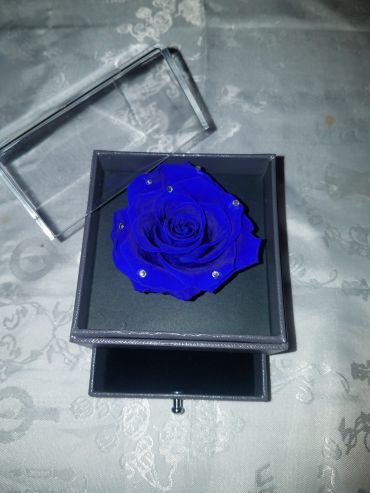 Forever Love Rose Individual Unit Electric Blue w Rhinestones