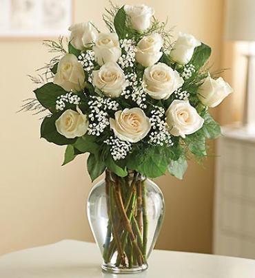 Rose Elegance Premium Long Stem White Roses